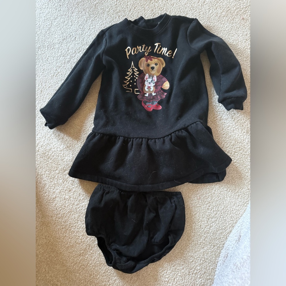 Ralph Lauren Black and Gold Sweatshirt Dress